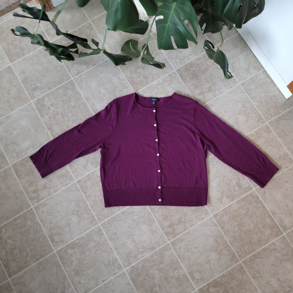 Purple Lightweight Cotton/Modal Cardigan